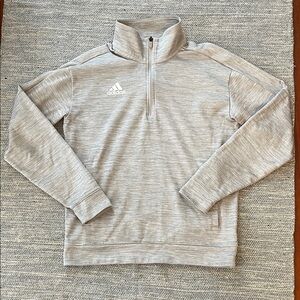 Adidas Men's Light Gray Zip-Up Sweater